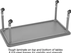 Flex-Space Mobile Rectangular Tables - Gray