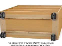 Flex-Space Mobile 3-Shelf All-Purpose Storage Unit - Maple