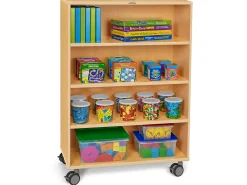 Flex-Space Mobile 4-Shelf All-Purpose Storage Unit - Maple