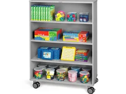 Flex-Space Mobile 4-Shelf All-Purpose Storage Unit - Gray