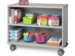 Flex-Space Mobile 2-Shelf All-Purpose Storage Unit - Gray