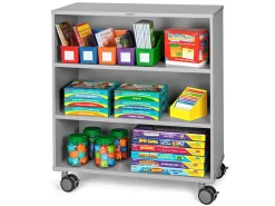 Flex-Space Mobile 3-Shelf All-Purpose Storage Unit - Gray