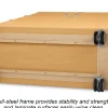 Flex-Space Mobile 4-Shelf Locking Storage Cabinet - Maple