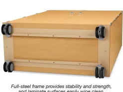 Flex-Space Mobile 4-Shelf Locking Storage Cabinet - Maple