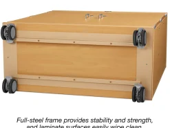 Flex-Space Mobile 3-Shelf Locking Storage Cabinet - Maple