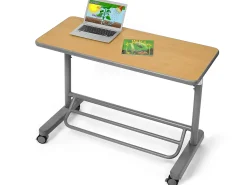 Flex-Space Mobile Standing Desk for Two - Maple