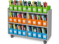 Flex-Space Mobile Storage Bin Center for 24 Students - Gray