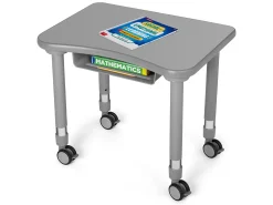 Flex-Space Mobile Student Desk with Book Box - Gray