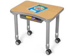 Flex-Space Mobile Student Desk with Book Box - Maple