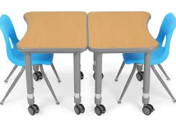 Flex-Space Mobile Student Desk with Book Box - Maple