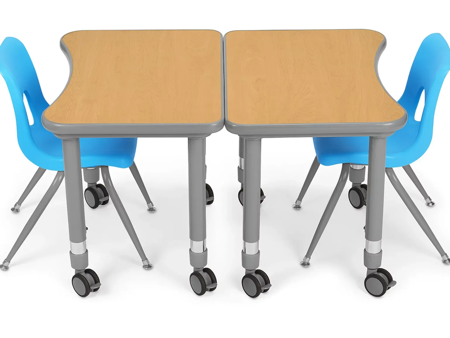 Flex-Space Mobile Student Desk - Maple