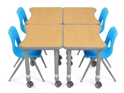Flex-Space Mobile Student Desk - Maple