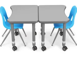 Flex-Space Mobile Student Desk - Gray