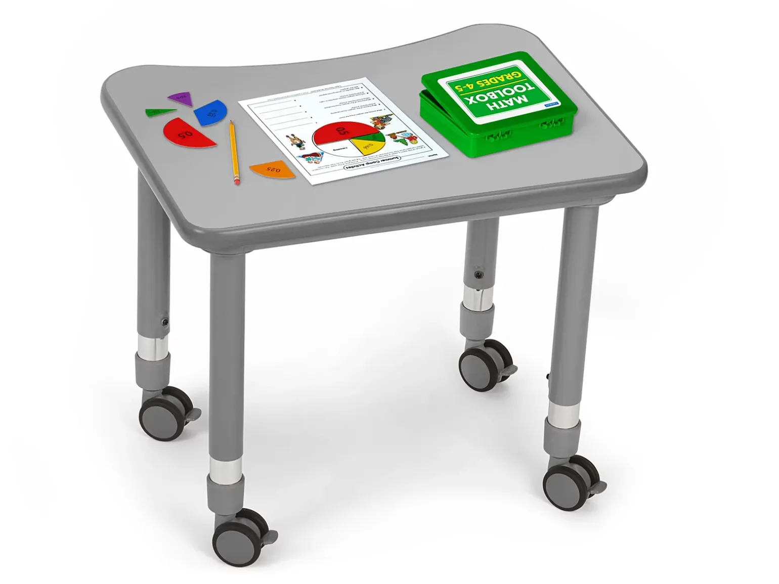 Flex-Space Mobile Student Desk - Gray