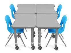 Flex-Space Mobile Student Desk - Gray