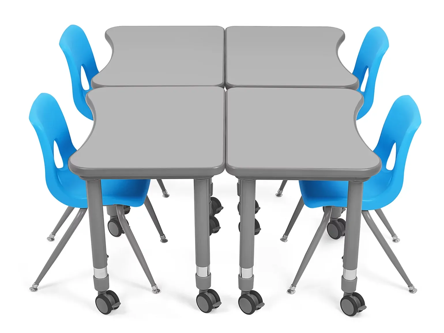 Flex-Space Mobile Student Desk - Gray