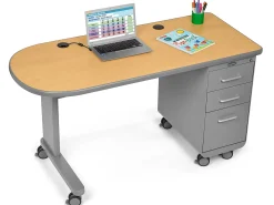 Flex-Space Mobile Teacher Desk - Maple
