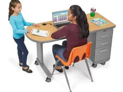 Flex-Space Mobile Teacher Desk - Maple