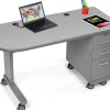 Flex-Space Mobile Teacher Desk - Gray