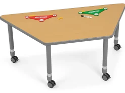Flex-Space Mobile Trapezoid Table - Maple