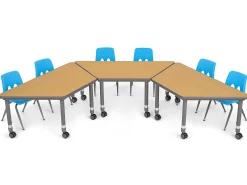 Flex-Space Mobile Trapezoid Table - Maple
