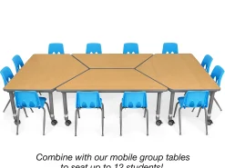 Flex-Space Mobile Trapezoid Table - Maple
