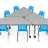 Flex-Space Mobile Trapezoid Table - Gray