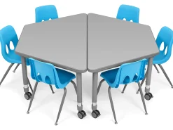 Flex-Space Mobile Trapezoid Table - Gray