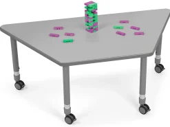 Flex-Space Mobile Trapezoid Table - Gray