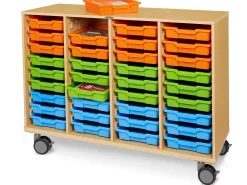 Flex-Space Mobile 36-Tray Storage Center - Maple