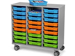 Flex-Space Mobile 27-Tray Storage Center - Gray