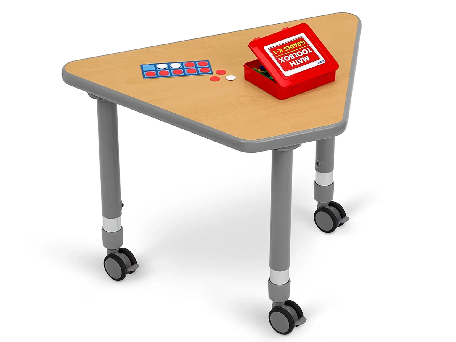 Flex-Space Mobile Wedge Student Desk - Maple