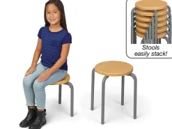 Flex-Space Premium Stacking Stools - Maple