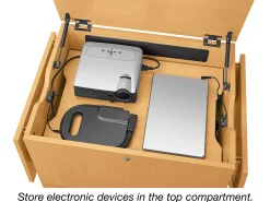 Flex-Space Store-It-All Mobile Locking Media Tower - Maple