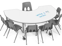 Flex-Space Write & Wipe Group Table Teaching Zone