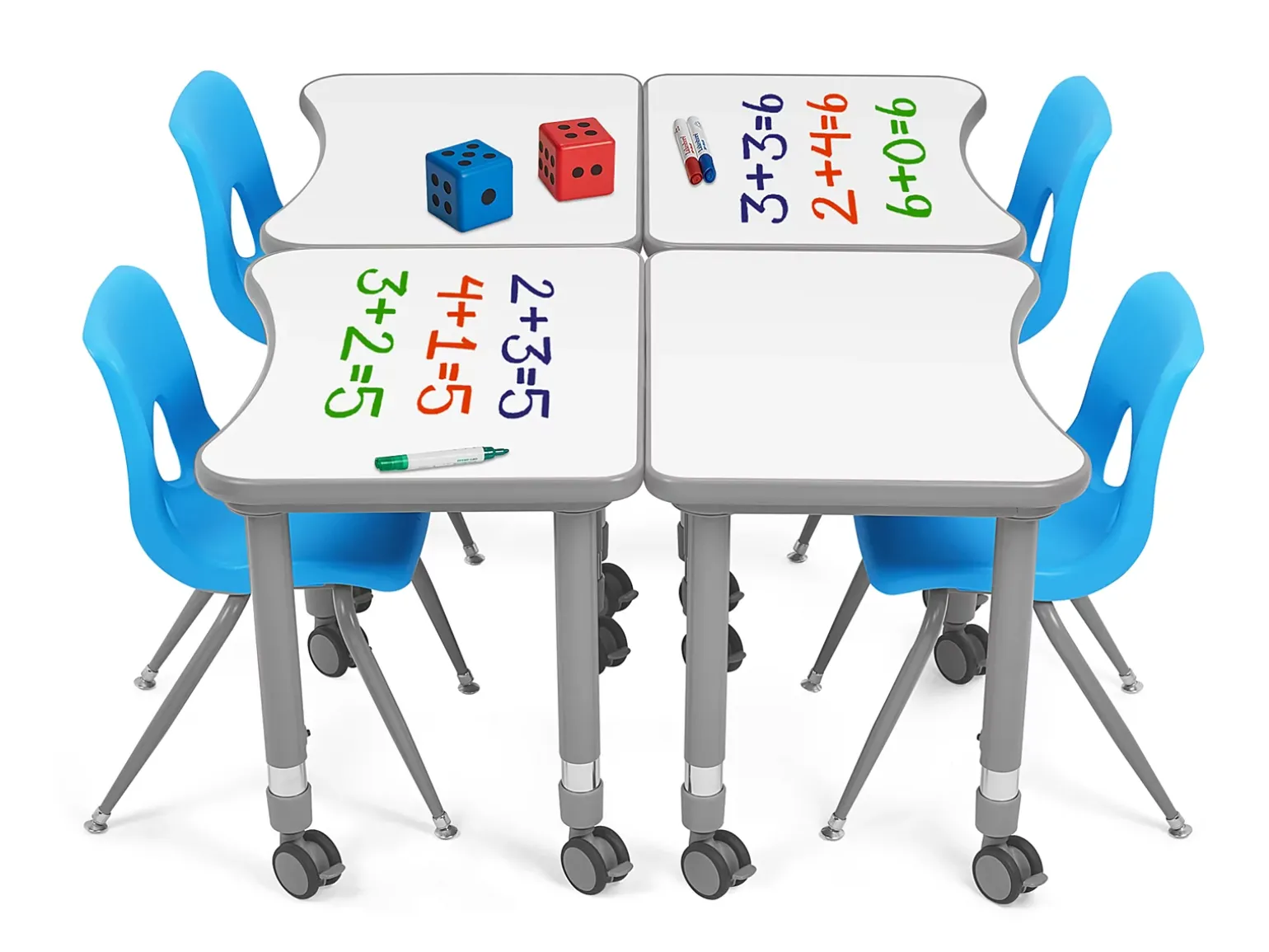 Flex-Space Write & Wipe Mobile Student Desk