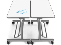 Flex-Space Write & Wipe Mobile Standing Desk for Two