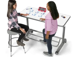 Flex-Space Write & Wipe Mobile Standing Desk for Two