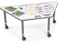 Flex-Space Write & Wipe Mobile Trapezoid Table