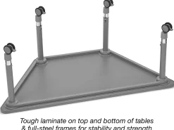 Flex-Space Write & Wipe Mobile Trapezoid Table