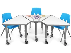 Flex-Space Write & Wipe Mobile Wedge Student Desk