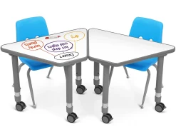 Flex-Space Write & Wipe Mobile Wedge Student Desk