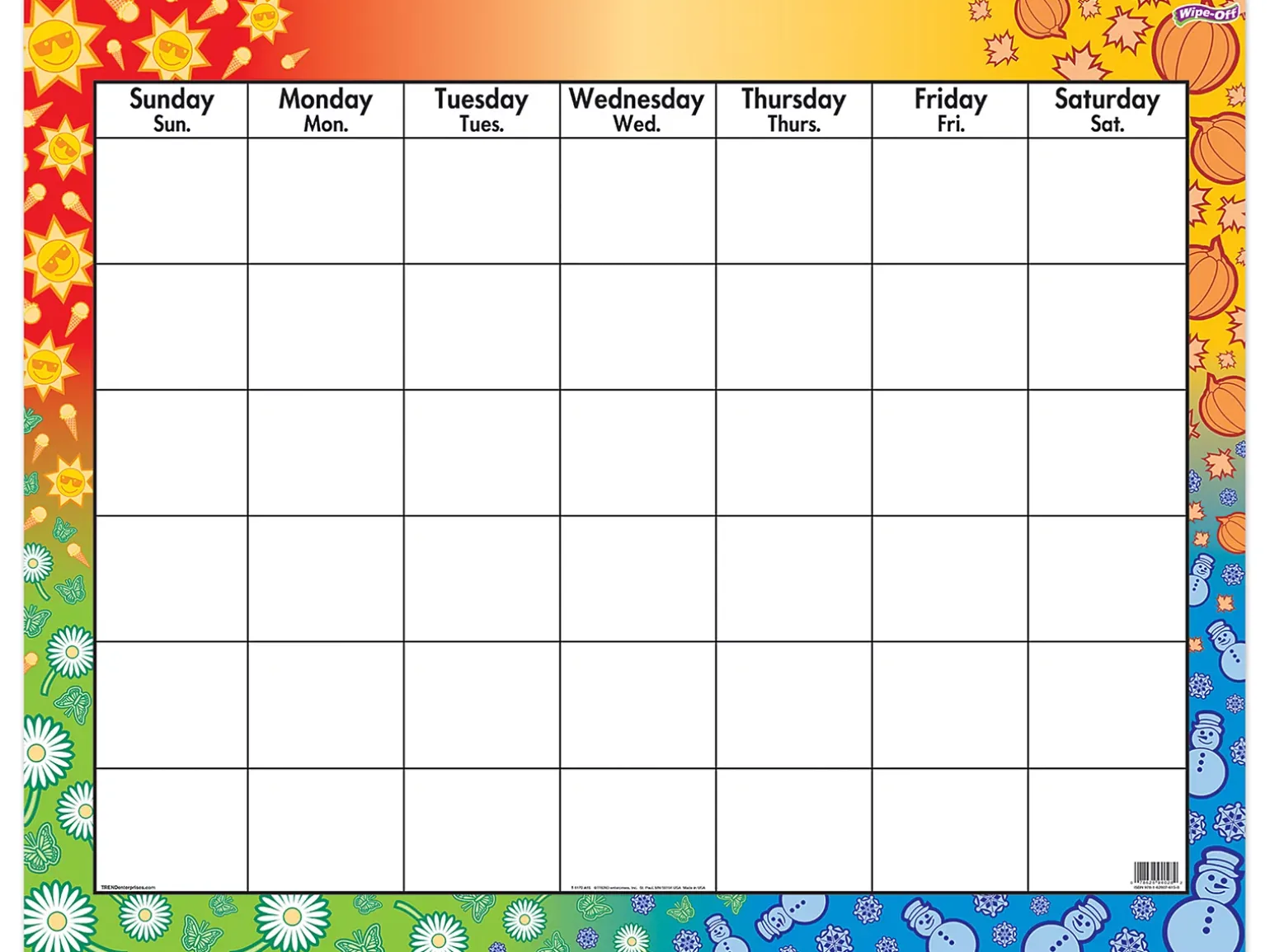 Four Seasons Write & Wipe Classroom Calendar