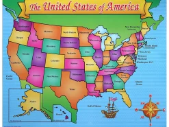 Friendly Write & Wipe U.S.A. Map Poster
