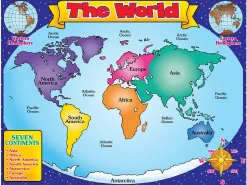 Friendly Write & Wipe World Map Poster