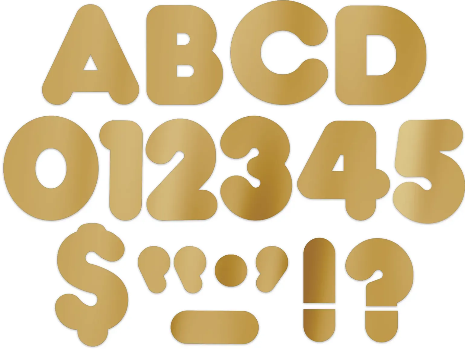 Gold Metallic 4" Punch-Out Letters