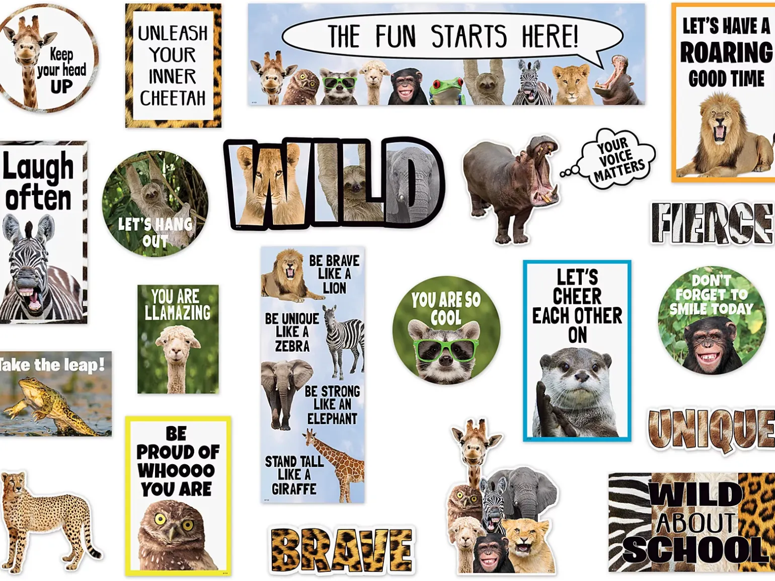 Go Wild Animals Mini Bulletin Board Set