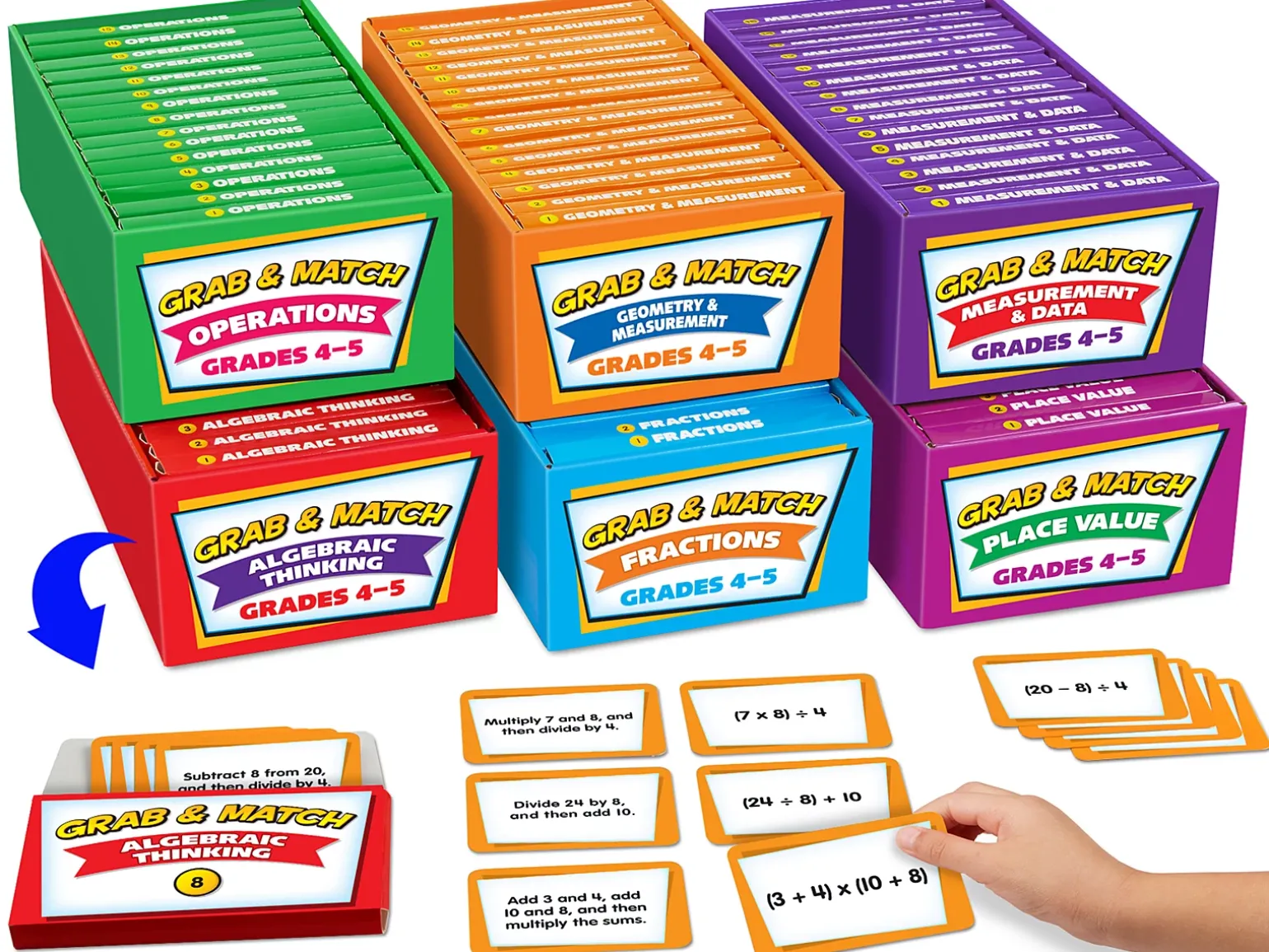 Grab & Match Leveled Math Quickies - Gr. 4-5 - Complete Set