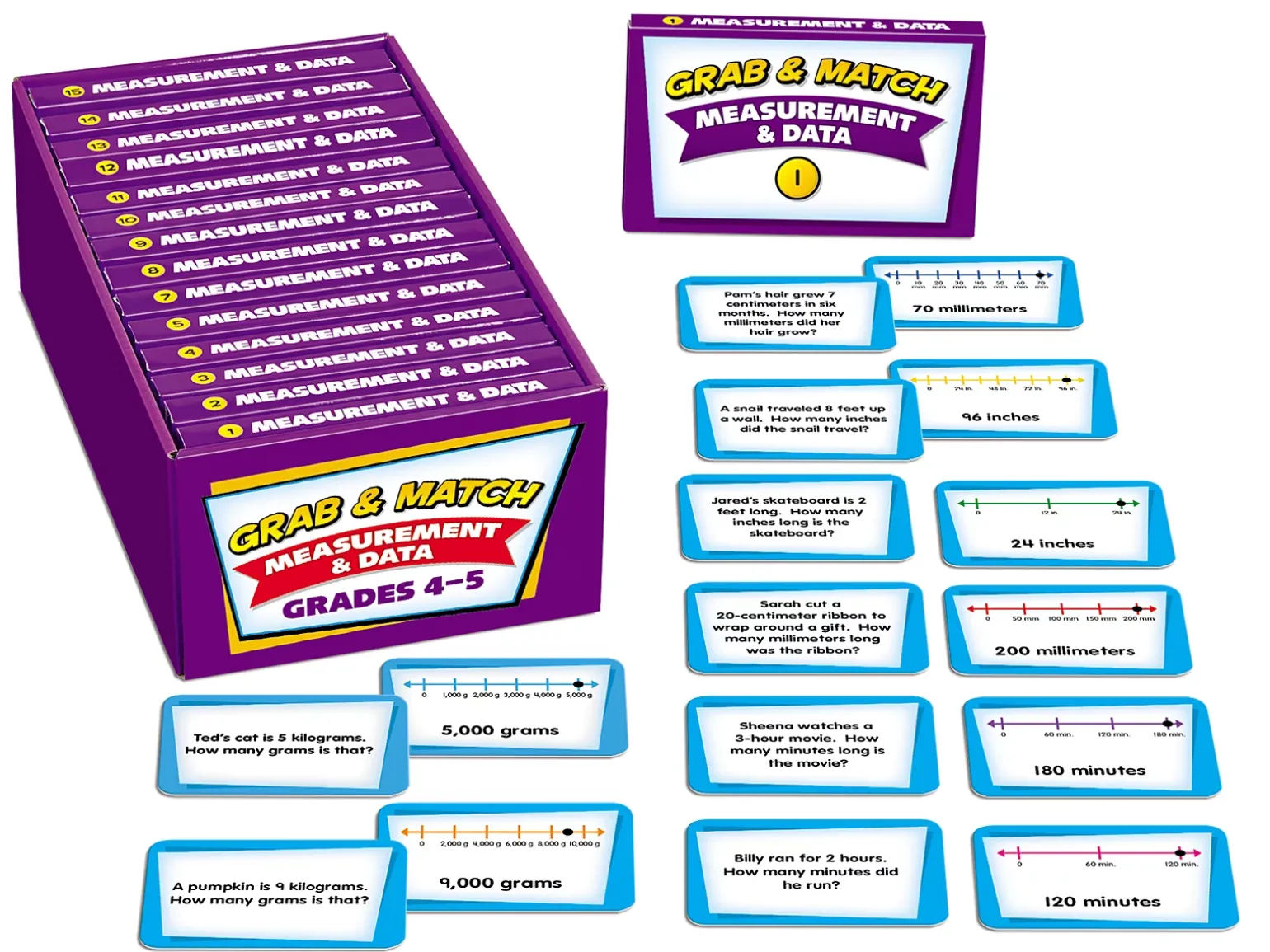 Grab & Match Leveled Measurement & Data Quickies - Gr. 4-5
