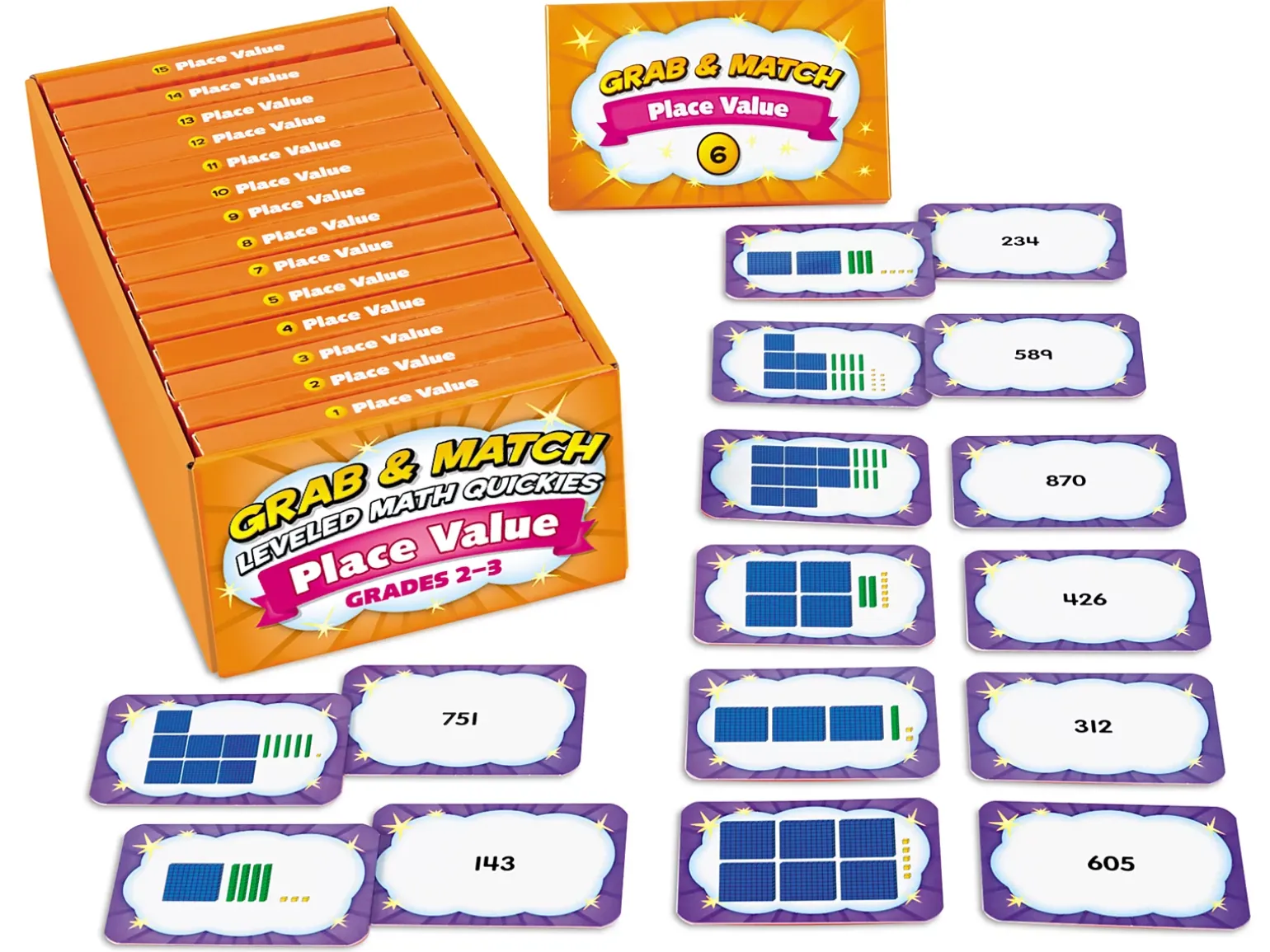 Grab & Match Leveled Place Value Quickies - Gr. 2-3